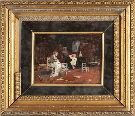 POZZATO PARIDE (-) <br>Mamma con bambino<br>olio 