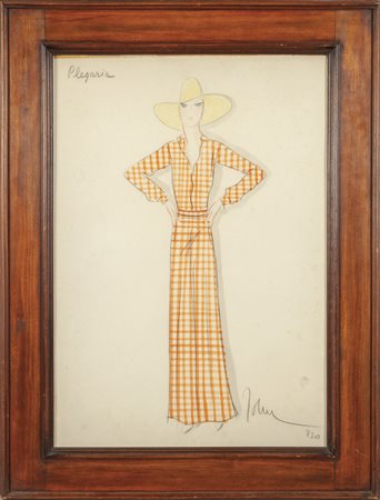 GUIDA JOHN (-) <br>Vestito a quadretti<br>olio    