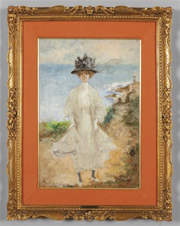 POMPEO MARIANI (1857-1927) <br>Donna a 