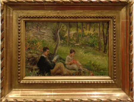 A.De Renzi<br>Sosta nel bosco<br>olio su 