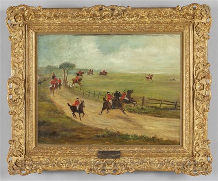 Erslaine Nicol "Caccia alla volpe" olio su 