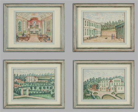 "Progetti per ville patrizie" quattro disegni 