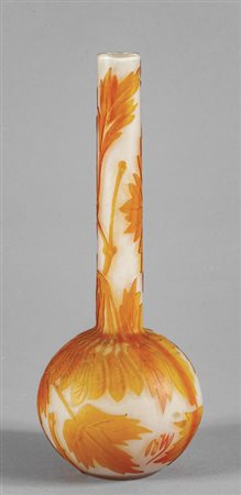 Bottilgia in vetro lavorata all'acido a fiori, 