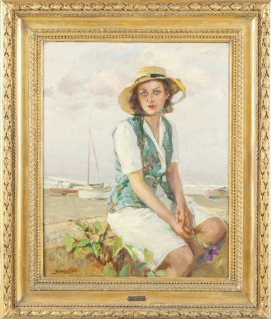 RICCARDO GALLI (1869-1944) <br>Giovane donna in 