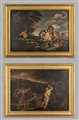 Scuola romana sec.XVII "Scene mitologiche" coppia 