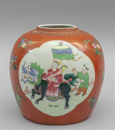 Vaso di forma globulare in porcellana di Cina 