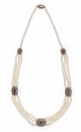 Collana composta da moduli Liberty in argento e 