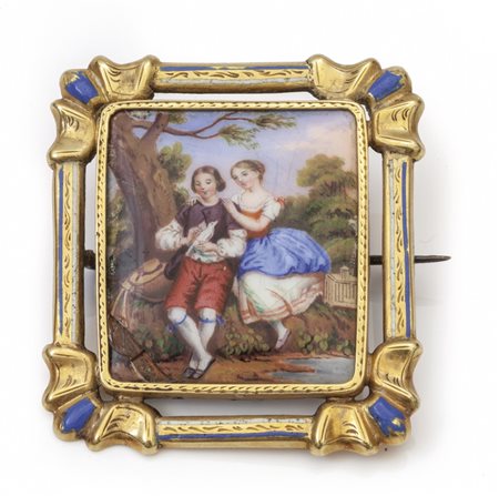 Spilla in oro giallo basso titolo epoca primi 