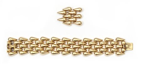 Bracciale in oro giallo epoca anni '50 con maglie 