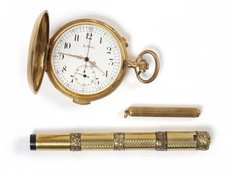 Lotto composto da un orologio da tasca firmato G. 