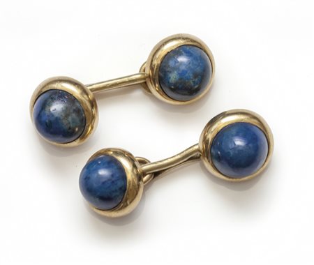 Gemelli in oro giallo con montate pietre dure