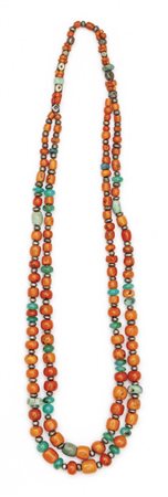 Collana a doppio filo composta da barilotti di 