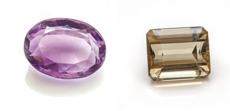Lotto composto da un'ametista taglio ovale ed un 