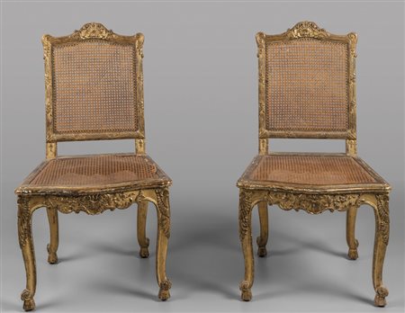 Due sedie Napoleone III in legno intagliato e 