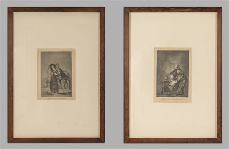 F.Goya (1746-1828) "Capricci" coppia di 