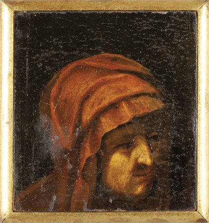 Scuola lombarda sec.XVII "Testa di donna" olio su 