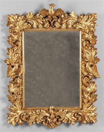 Specchiera Luigi XIV in legno intagliato e 
