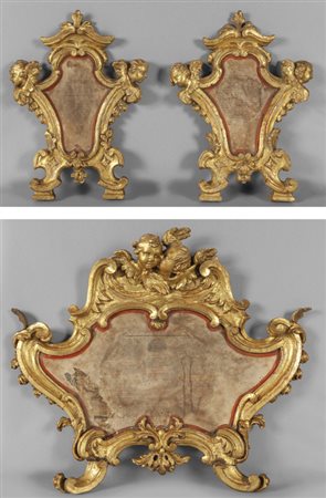 Tre cantagloria Luigi XV in legno finemente 