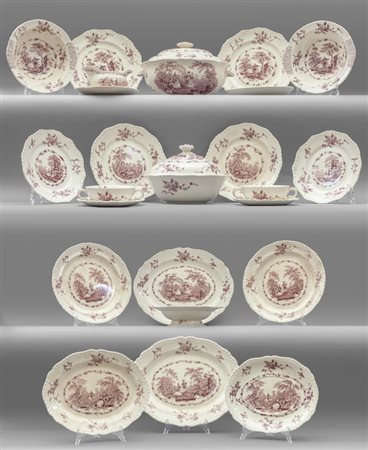 Servizio di piatti Mason's in terraglia decorato 