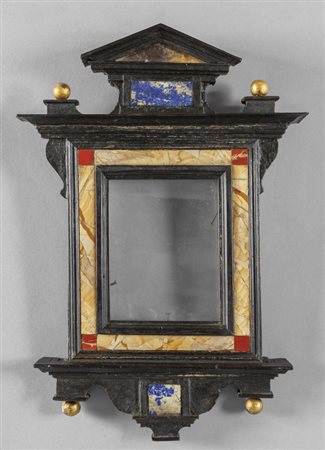 Antica cornice a tabernacolo in legno ebanizzato 