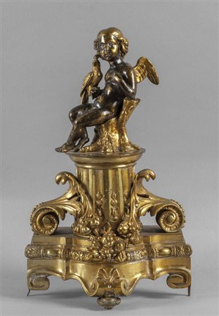 Gruppo in bronzo diorato e brunito in stile Luigi 