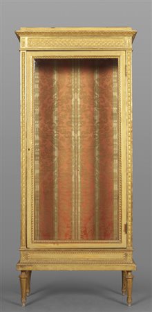 Libreria Liberty in legno intagliato e dorato 