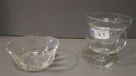 Otto coppe da caviale in cristallo di Boemia e 12 