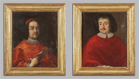 Scuola romana sec.XVII "Ritratti di Cardinali" 