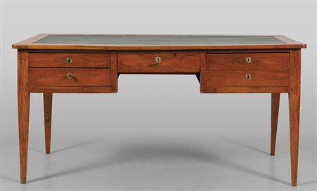 Scrivania Direttorio in ciliegio, cinque cassetti 