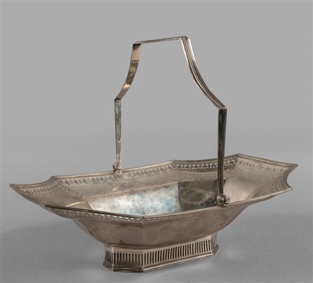 Cestino in argento, Inghilterra sec.XIX 