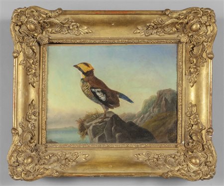 Scuola francese inzi sec.XIX "Paesaggio con 