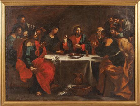 Scuola veneta sec.XVIII "Ultima Cena" olio<br>cm. 