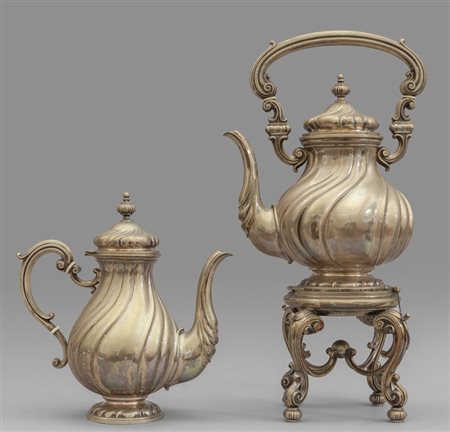 Grande Samovar in argemnto con caffettiera 