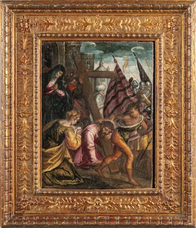 Scuola fiamminga sec.XVII "Cristo che porta la 