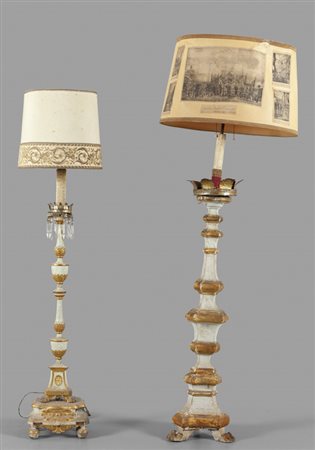 Due piantane Luigi XIV in legno intagliato, 