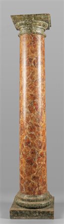 Colonna in legno dipinto a finto marmo, 