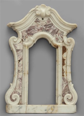 Tabernacolo Luigi XIV in marmo bianco e in marmo 