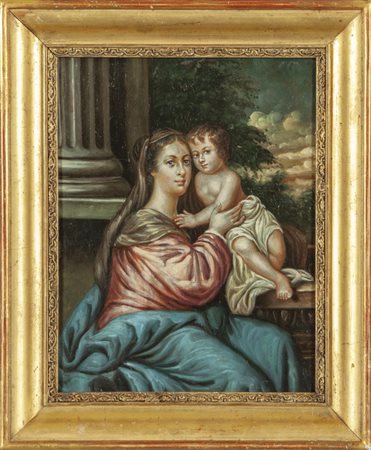 "Madonna con Bambino" olio su rame, 