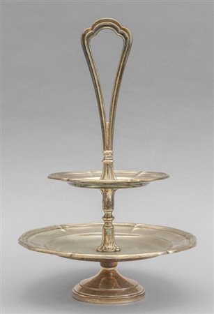 Fruttiera in argento in stile barocco<br>h.cm.34, 