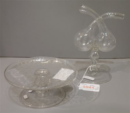 Alzatina in vetro di Murano (diam.cm.16xh.7) e 