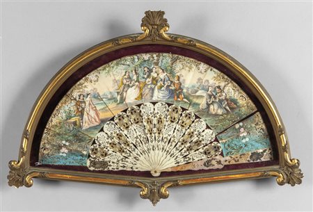 Ventaglio Napoleone III raffigurante scena 