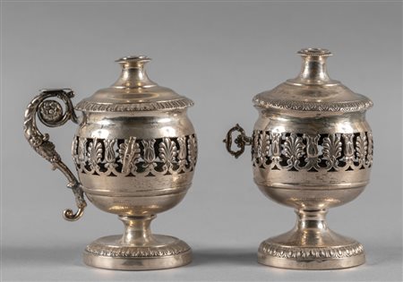 Coppia di stoppiniere in argento, 