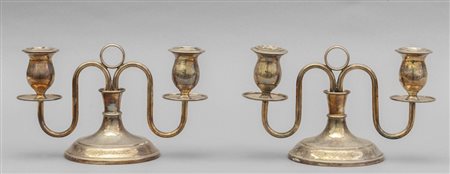 Coppia di candelabri a due luci in 