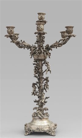 Grande candeliere a sette luci in argento 