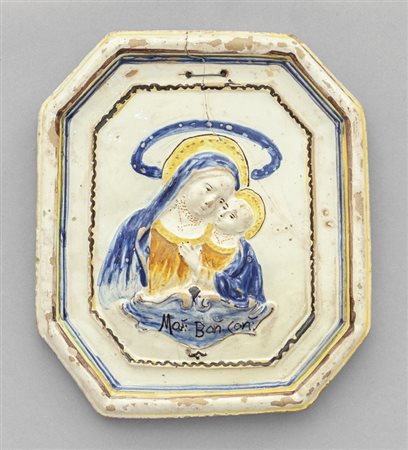 Madonna con Bambino, placca ottagonale, Italia 