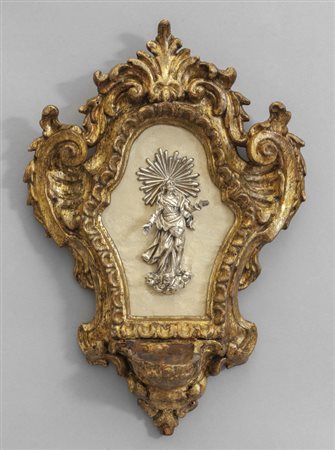 Madonna Immacolata, scultura in argento dentro 