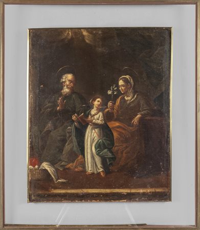"San Gioacchino, la Madonna e Sant'Anna" olio 