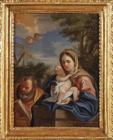 Scuola veneta sec.XVIII "Sacra Famiglia" olio su 