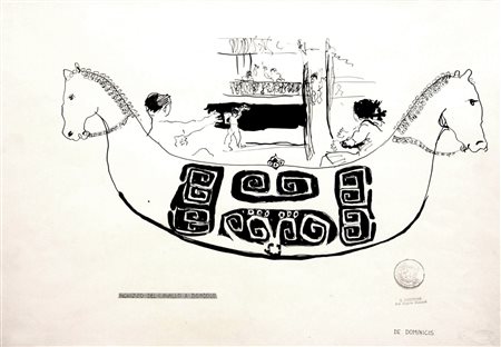 GINO DE DOMINICIS, Schizzo Schizzo del cavallo a dondolo, 1965/66