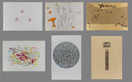  ARTISTI VARI - Lotto composto da n. 6 fogli. Senza Titolo.